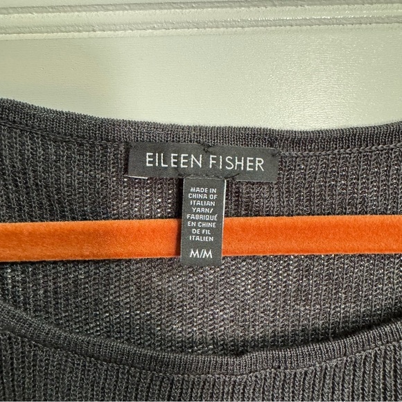 Eileen Fisher Sleeveless Organic Linen Crepe Knit Bateau Neck Poncho Sz M asymm - Picture 5 of 13